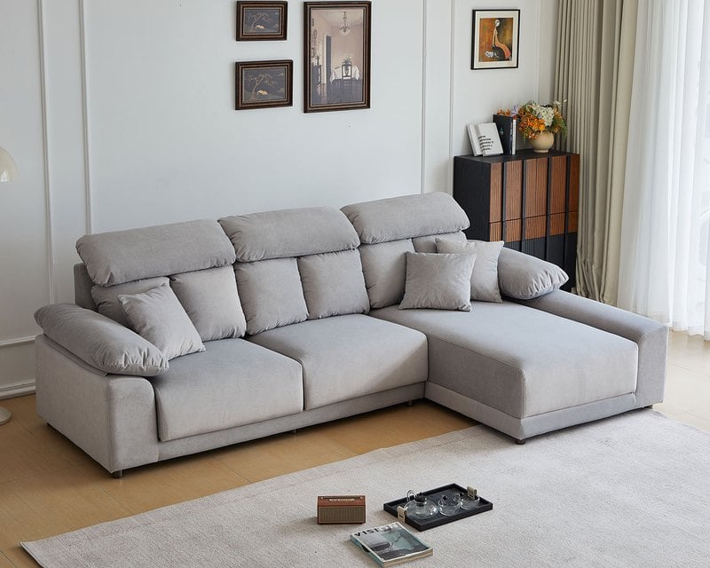 莫爾L型貓抓布沙發｜耐磨防潑水 × 滑軌式坐墊 × 左右型可選–擇木深耕