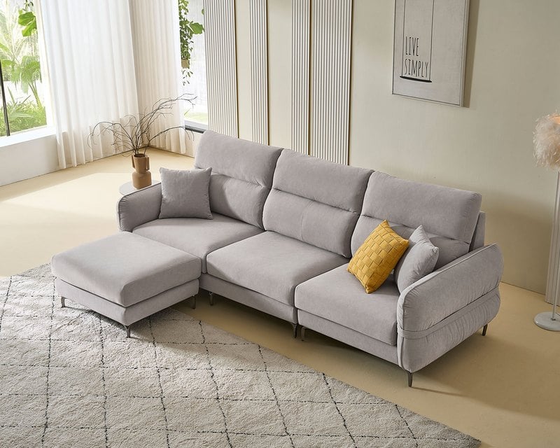 貝蒂L型貓抓布沙發｜耐磨防潑水 × 可拆洗布套 × 左右移動腳椅 – 擇木深耕