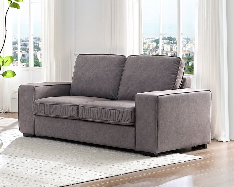 奧利 雙人座布沙發（三色）｜超細纖維科技布 × 寬大座椅設計 × 百搭極簡首選 – 方願系列