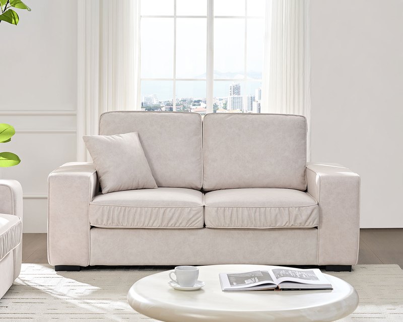 奧利 雙人座布沙發（三色）｜超細纖維科技布 × 寬大座椅設計 × 百搭極簡首選 – 方願系列