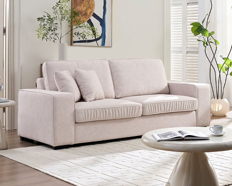 奧利 三人座布沙發（三色）｜超細纖維科技布 × 寬大座椅 × 現代簡約風 – 方願系列