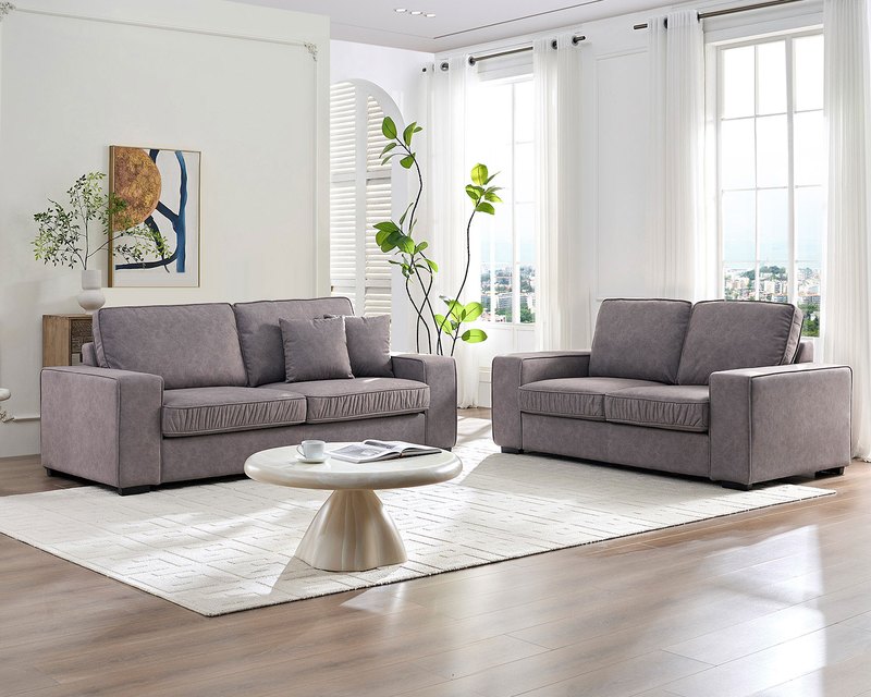 奧利 2+3 人座布沙發（三色）｜超細纖維科技布 × 寬大座椅設計 × 百搭現代風 – 方願系列