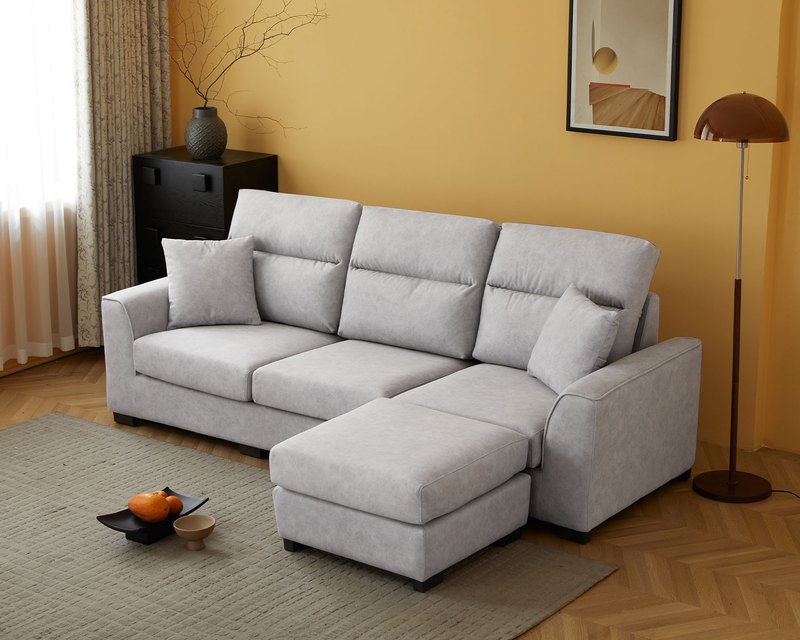 蘿倫 L 型布沙發｜可拆洗布套 × 移動腳椅 × 平價小宅首選 – 方願系列