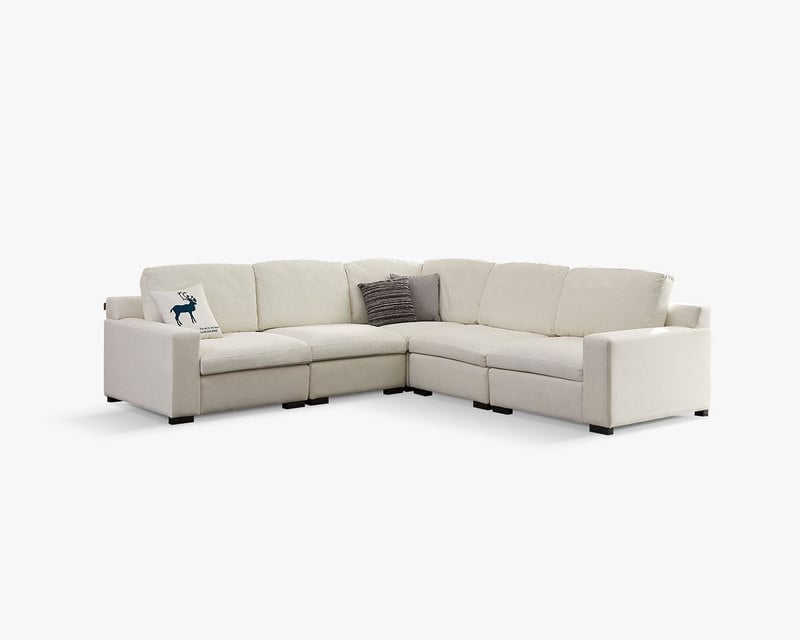 米蕾 貓抓布組合沙發｜防潑水耐磨 × 模組靈活拼接（白色／米白色二色可選）