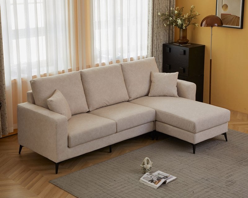 路卡 L 型布沙發｜科技布防刮 × 活動腳椅 × 小宅平價首選 – 方願系列