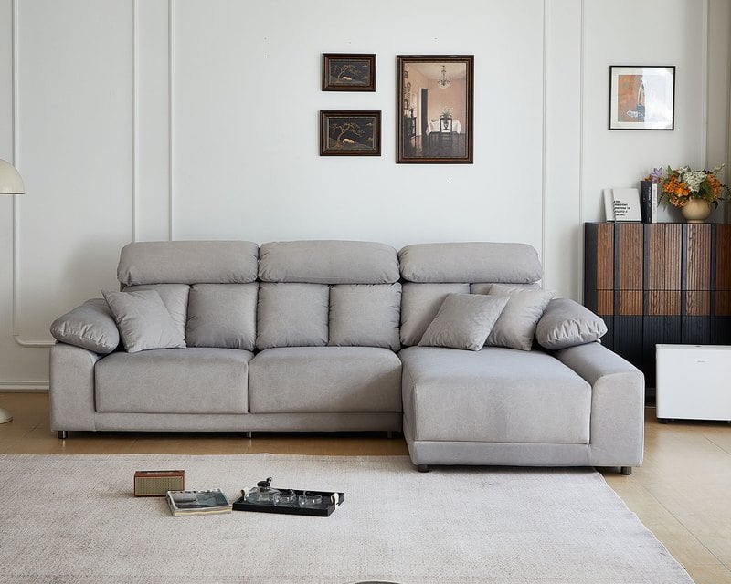 莫爾L型貓抓布沙發｜耐磨防潑水 × 滑軌式坐墊 × 左右型可選–擇木深耕