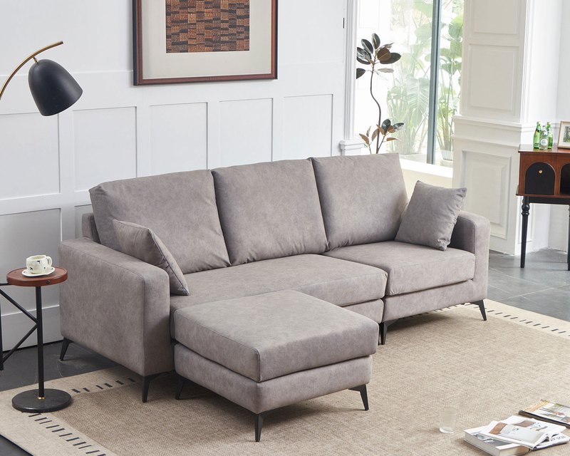 路卡 L 型布沙發｜科技布防刮 × 活動腳椅 × 小宅平價首選 – 方願系列