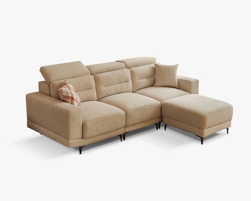 日耳曼L型貓抓布沙發｜滑軌式坐墊 × 耐磨防潑水 × 可調頭靠枕 – 擇木深耕