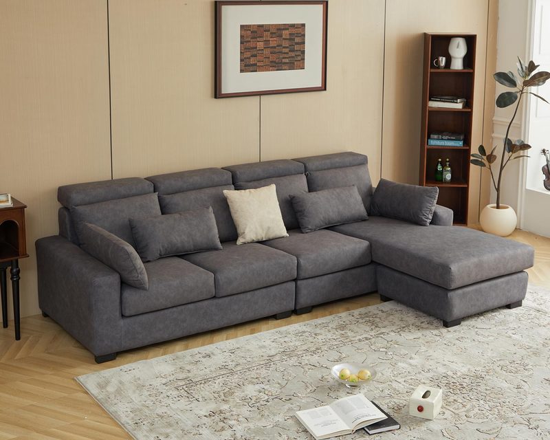 塔琳 L 型布沙發｜科技布防刮 × 可調式頭枕 × 小宅舒適首選 – 方願系列