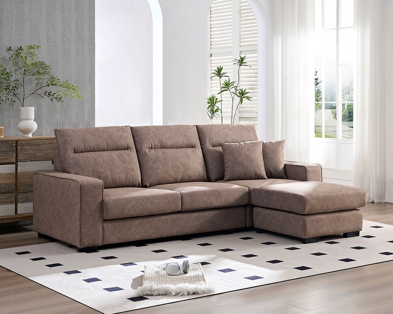 洛塔 L 型布沙發（三色）｜超細纖維科技布 × 高彈支撐坐墊 × 小宅舒適推薦 – 方願系列