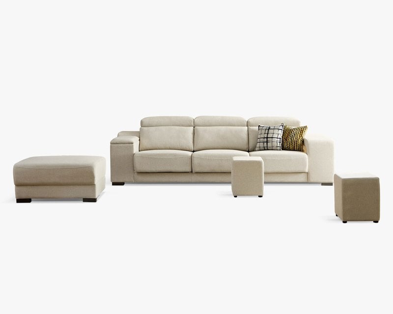 莫里尼 L 型貓抓布沙發｜舒柔貓抓布 × 可調頭靠 × 十年骨架保固 – 擇木深耕系列