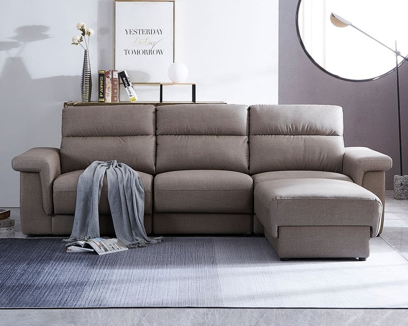 現場展示品出清-擇木深耕-伯頓L型收納貓抓皮沙發