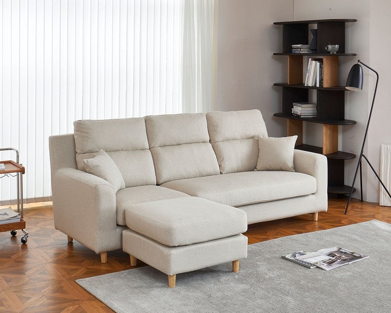 伊甸 L 型布沙發｜防潑水細亞麻布 × 移動式腳椅 × 多種擺放方式 – 擇木深耕