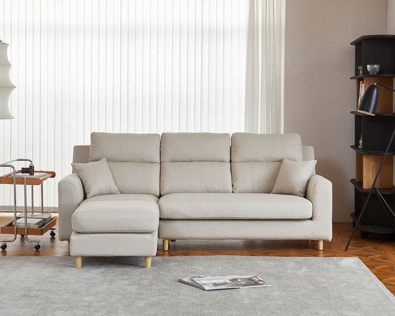 伊甸 L 型布沙發｜防潑水細亞麻布 × 移動式腳椅 × 多種擺放方式 – 擇木深耕