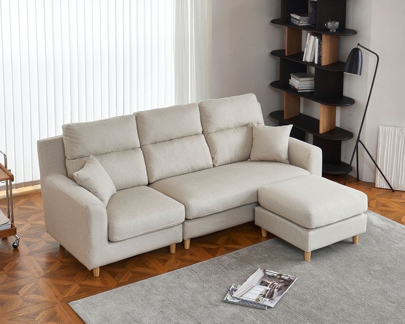 伊甸 L 型布沙發｜防潑水細亞麻布 × 移動式腳椅 × 多種擺放方式 – 擇木深耕