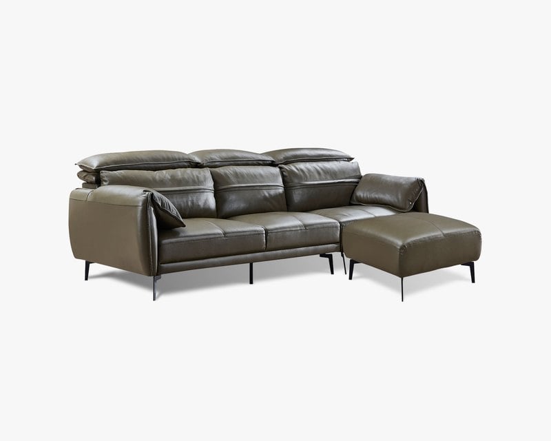 擇木深耕-普利亞L型真皮沙發