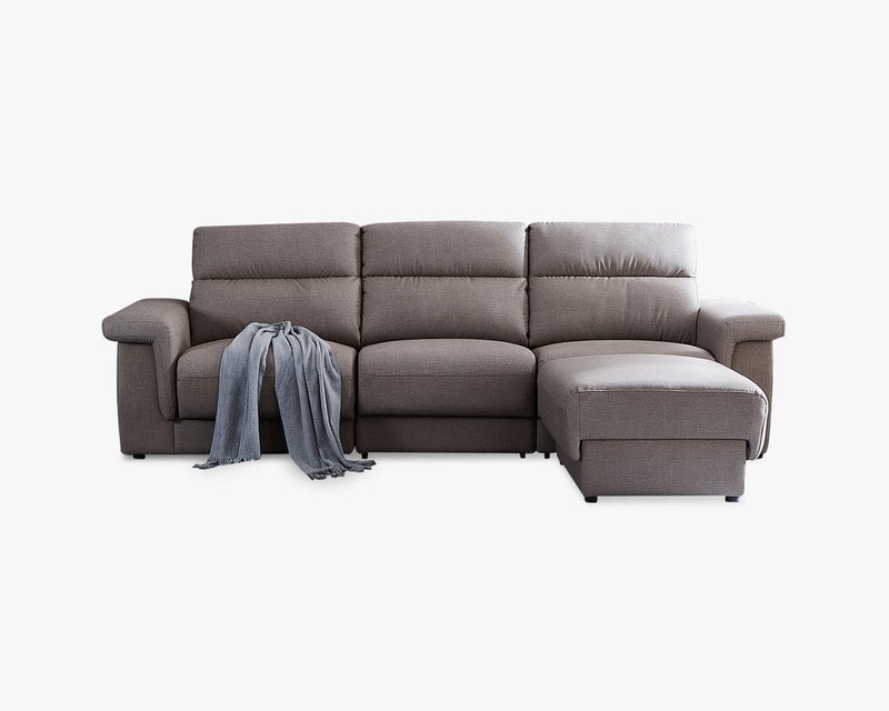 現場展示品出清-擇木深耕-伯頓L型收納貓抓皮沙發