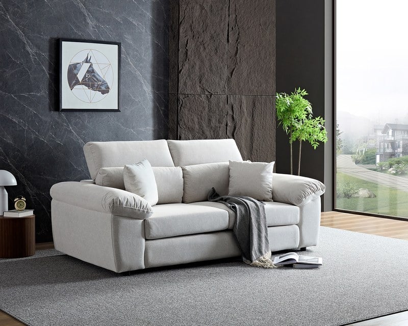 〔波恩 三人座貓抓布沙發〕｜比利時貓抓布 × 可調式頭靠 × 寬扶手設計 – 擇木深耕