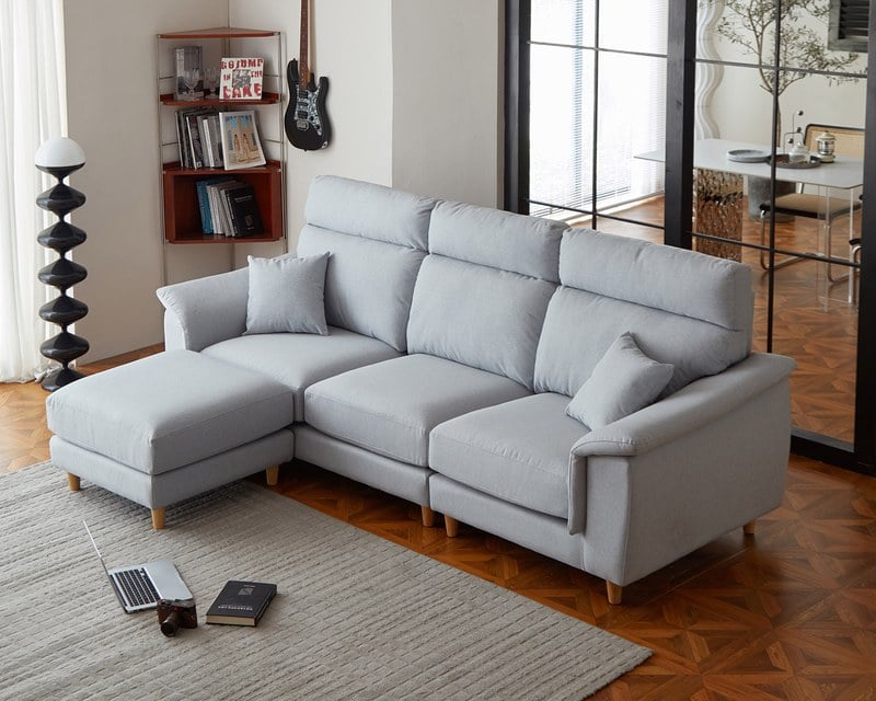 〔蕾貝卡 L 型涼感布沙發〕｜機能涼感紗 × 防潑水耐磨 × 左右型自由配置 – 擇木深耕