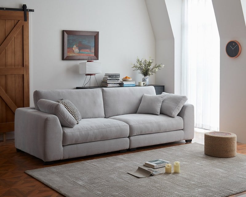 哈尼亞 一字型布沙發｜雪花絨布 × 高回彈坐墊 × 十年骨架保固 – 擇木深耕系列