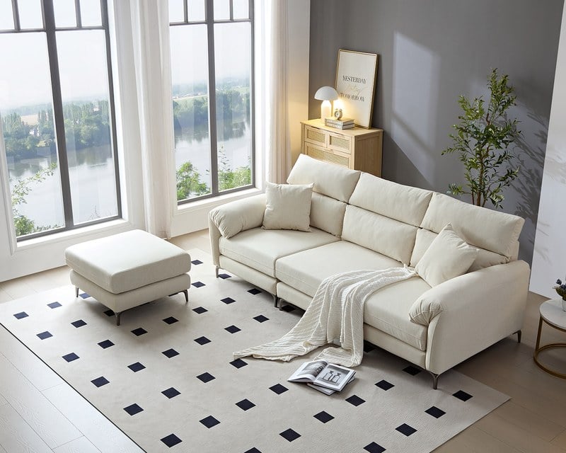 達芬奇 L 型貓抓布沙發｜比利時貓抓布 × 高密度彈力棉坐墊 × 十年骨架保固 – 擇木深耕系列