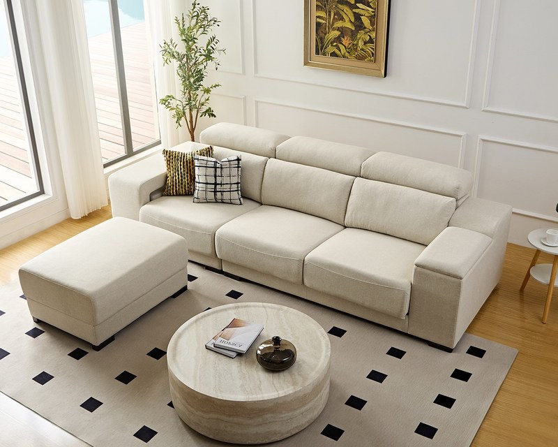 莫里尼 L 型貓抓布沙發｜舒柔貓抓布 × 可調頭靠 × 十年骨架保固 – 擇木深耕系列