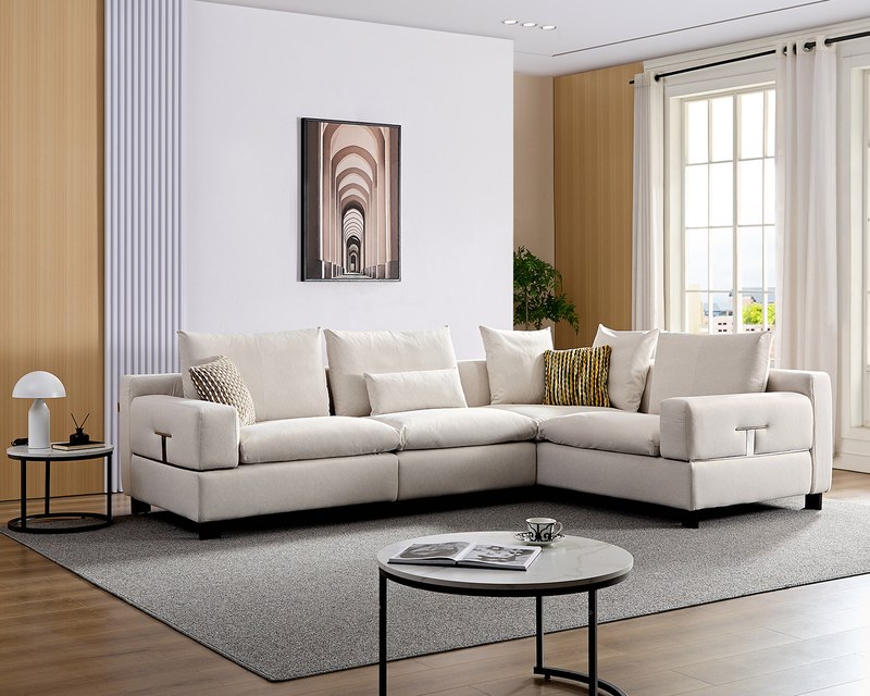 納米比亞 L 型貓抓布沙發｜比利時貓抓布 × 防潑水耐刮 × 左右型配置 – 擇木深耕