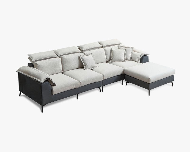 〔克蘿伊 L 型貓抓布沙發〕｜防潑水貓抓布 × 可調式頭靠 × 左右型空間配置 – 擇木深耕