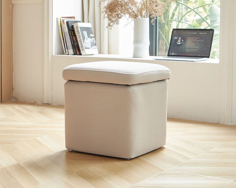 擇木深耕-嚕咪。方型收納貓抓布椅凳(四色)