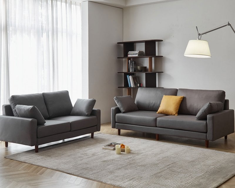 北歐美學 2+3 人座布沙發｜科技布 × 獨立筒坐墊 × 可拆洗布套 – 方願系列