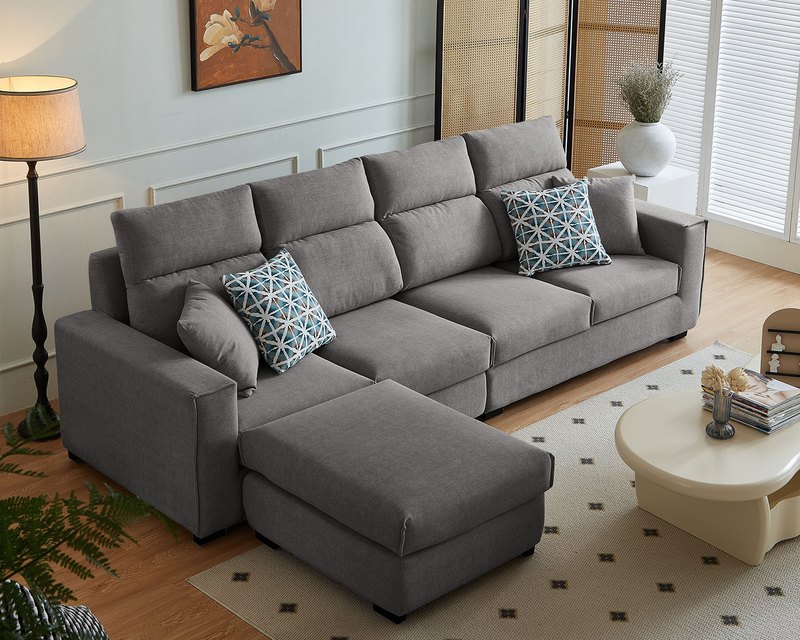 莉蒂亞 L 型絨布沙發｜親膚柔軟 × 獨立筒坐墊 × 移動腳椅 - 方願系列