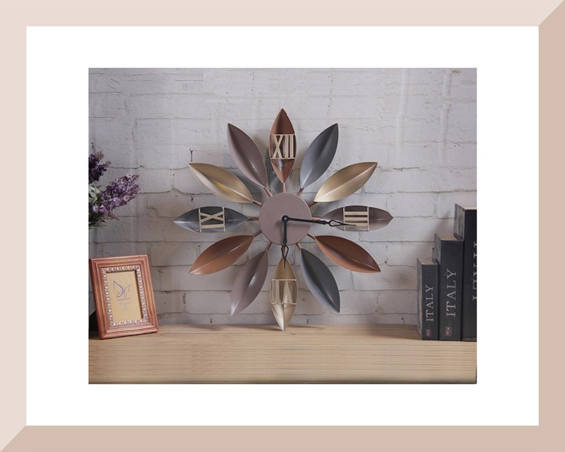 YKS-復古浪漫工業風/創意葉子造型掛鐘(古銅色)(LS0098)