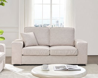 奧利 雙人座布沙發（三色）｜超細纖維科技布 × 寬大座椅設計 × 百搭極簡首選 – 方願系列