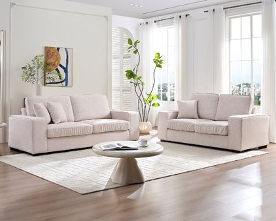 奧利 2+3 人座布沙發（三色）｜超細纖維科技布 × 寬大座椅設計 × 百搭現代風 – 方願系列