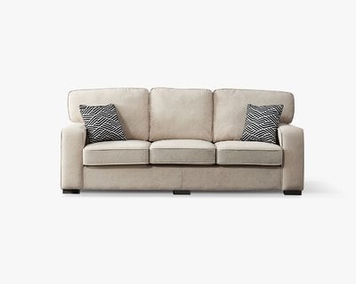 索米爾三人座貓抓布沙發（淺米咖）｜擇木深耕