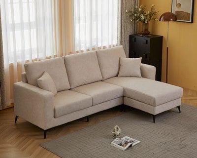 路卡 L 型布沙發｜科技布防刮 × 活動腳椅 × 小宅平價首選 – 方願系列