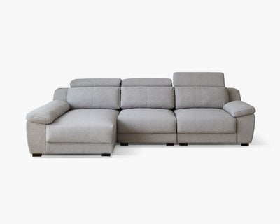 佐伊L型貓抓布沙發｜滑軌坐墊 × 可調頭枕 × 耐磨防潑水 × 左右型–擇木深耕