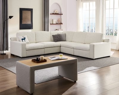 米蕾 貓抓布組合沙發｜防潑水耐磨 × 模組靈活拼接（白色／米白色二色可選）