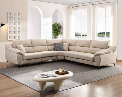 雷克雅 貓抓布組合沙發（米色／灰色）｜擇木深耕