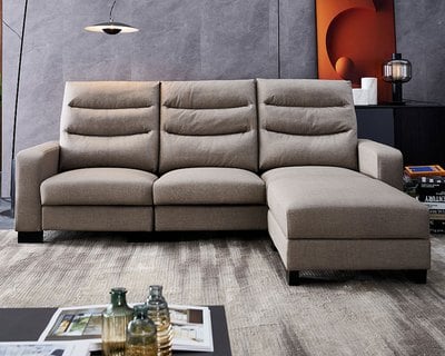 現場展示品出清-擇木深耕-喬堤L型貓抓皮收納沙發