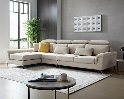 〔亞伯特 L 型貓抓布沙發〕｜防潑水貓抓布 × 移動式腳椅 × 獨立筒坐墊 – 擇木深耕