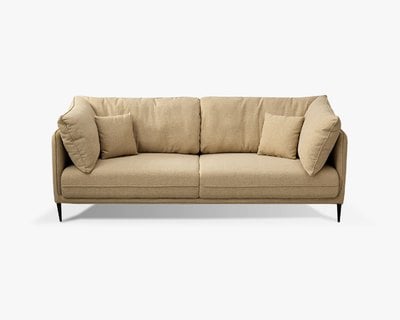 維納恩 三人座涼感布沙發｜清新機能涼感布 × 高密度彈力坐墊 × 金屬高腳設計 – 擇木深耕系列