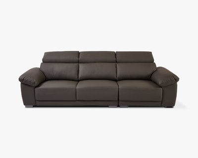 巴比倫 一字型真皮沙發｜歐洲進口頭層牛皮 × 可調式頭靠 × 十年骨架保固 – 擇木深耕系列