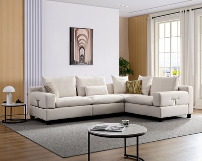 現場展示品出清-納米比亞 L 型貓抓布沙發｜比利時貓抓布 × 防潑水耐刮 × 左右型配置 – 擇木深耕