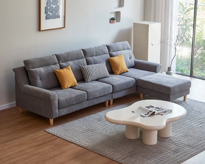 萊娜 L 型布沙發｜雪尼爾亞麻布 × 獨立筒彈簧 × 可拆洗布套 – 方願系列