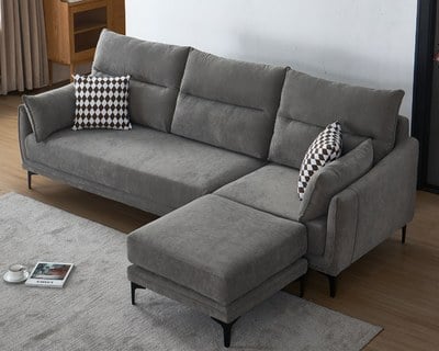 〔卡爾頓 L 型布沙發〕｜麻絨布親膚 × 獨立筒＋大靠枕 × 左右型靈活配置 – 方願系列