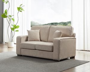 索米爾雙人座貓抓布沙發（淺米咖）｜擇木深耕