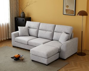 蘿倫 L 型布沙發｜可拆洗布套 × 移動腳椅 × 平價小宅首選 – 方願系列