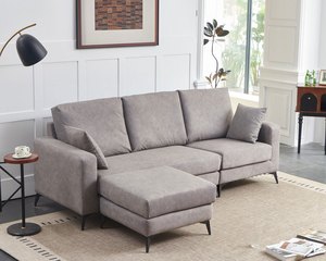 路卡 L 型布沙發｜科技布防刮 × 活動腳椅 × 小宅平價首選 – 方願系列