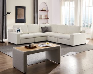 米蕾 貓抓布組合沙發｜防潑水耐磨 × 模組靈活拼接（白色／米白色二色可選）